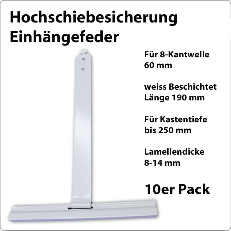 Hochschiebesicherung - Einhängefeder  190 mm