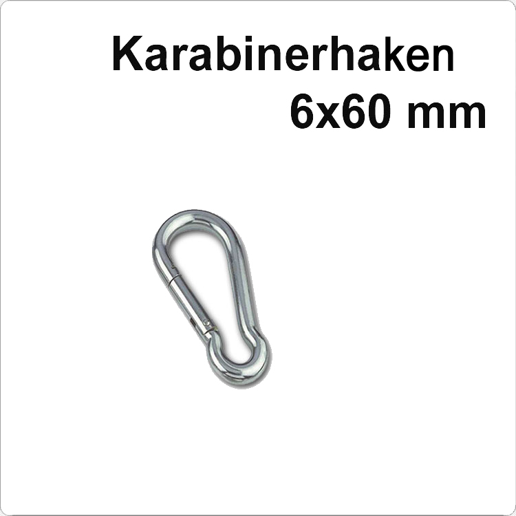 Edelstahl Karabinerhaken - 6x60mm
