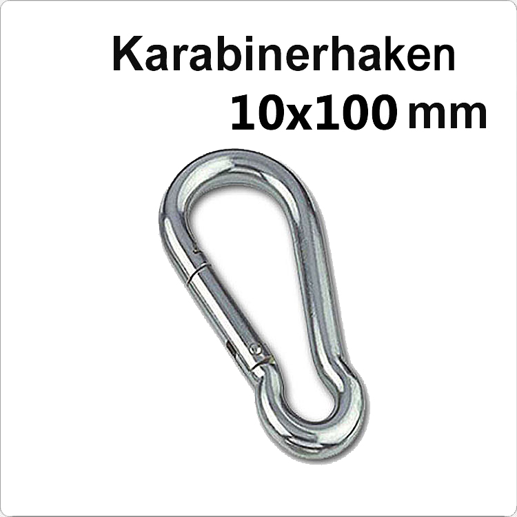 Edelstahl Karabinerhaken - 10x100mm