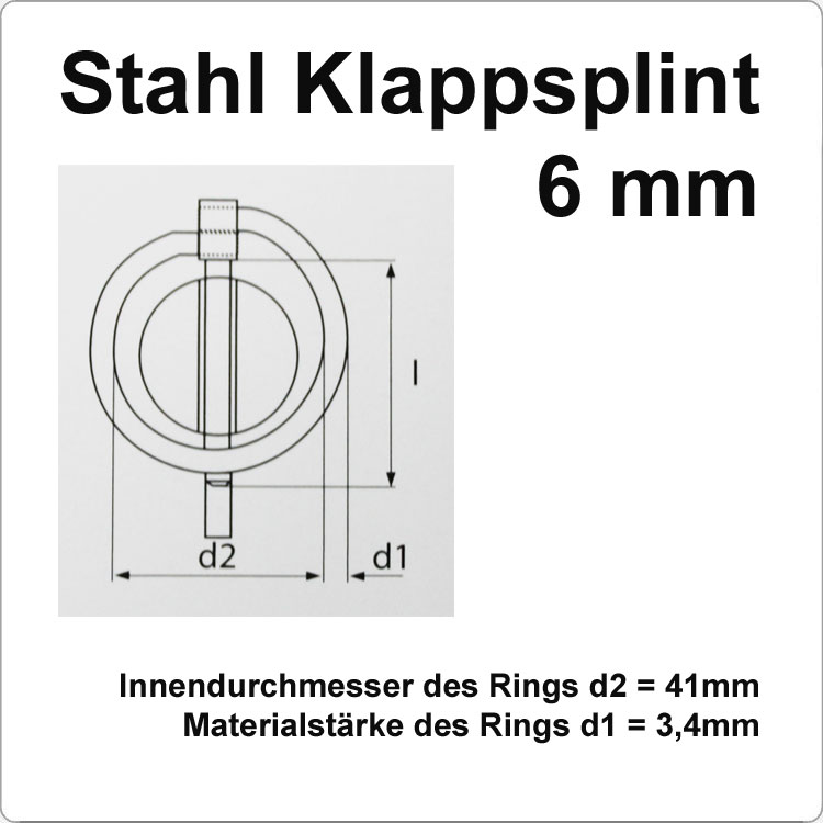 Stahl Klappsplint 6mm