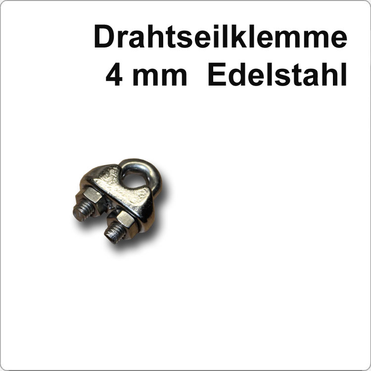 Edelstahl Drahtseilklemme für 4mm Edelstahlseil