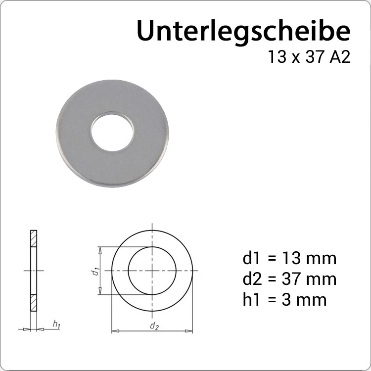 Unterlegscheibe U 13 x 37 - A2